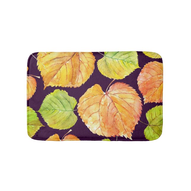 Autumn watercolor florals, seamless pattern. bath mat (Front)