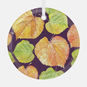 Autumn watercolor florals, seamless pattern. glass ornament