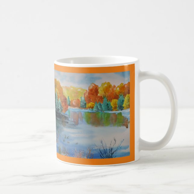 Autumn Watercolor Landscape Coffee Mug (Right)