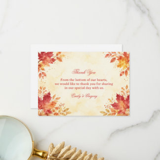 Autumn Watercolor Leaves Appreciation Thank You Card