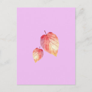 Autumn Watercolor Leaves Postcard