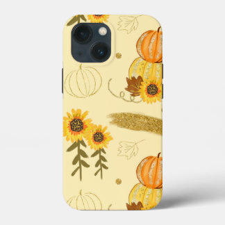 Autumn Watercolor Pumpkins and Sunflowers OtterBox iPhone 13 Mini Case
