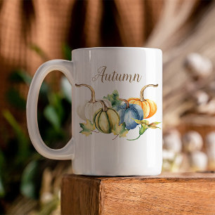 Autumn Watercolor Pumpkins Coffee Mug