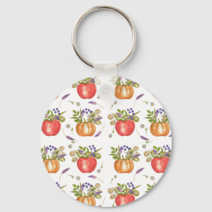 Autumn Watercolor, Seamless Composition. Keychain