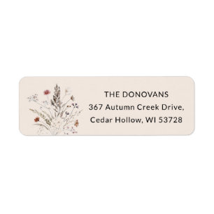 Autumn Watercolor Wildflower Return Address Labels