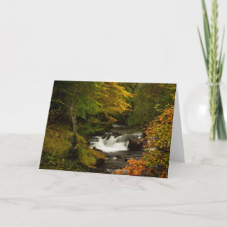 Autumn Waterfall Greetings Card