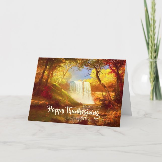 Autumn waterfall   holiday card (Front)