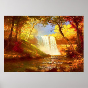 Autumn waterfall  poster