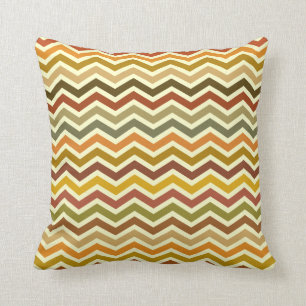 Autumn Waves Chevron Zigzag Pillow