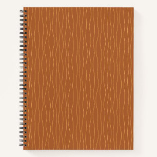 Autumn Wavy Lines Notebook Brown & Orange