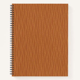 Autumn Wavy Lines Notebook | Brown & Orange
