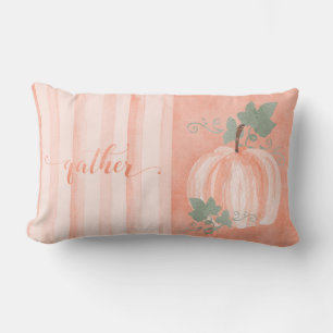 Autumn - WC Gather Word Art with Pumpkin Lumbar Pillow