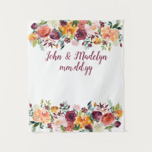Autumn Wedding Backdrop Fall Reception Photo Booth Tapestry