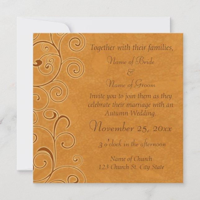 Autumn Wedding Invitation Cards (Front)