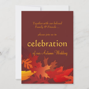 Autumn Wedding Invitations - Fall Leaves