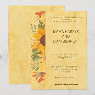 Autumn Wedding Invite   Editable Botanical October