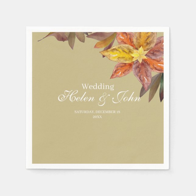 Autumn Wedding Napkin (Front)