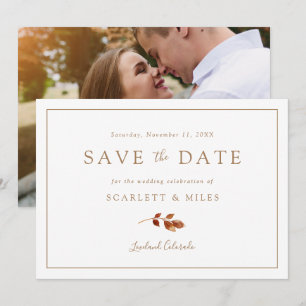 Autumn Wedding Photo Save The Date
