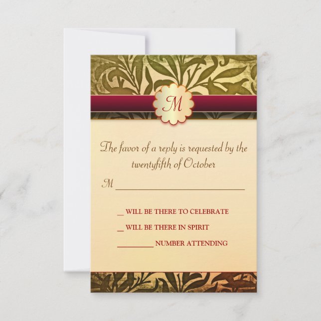autumn wedding rsvp cards (Front)