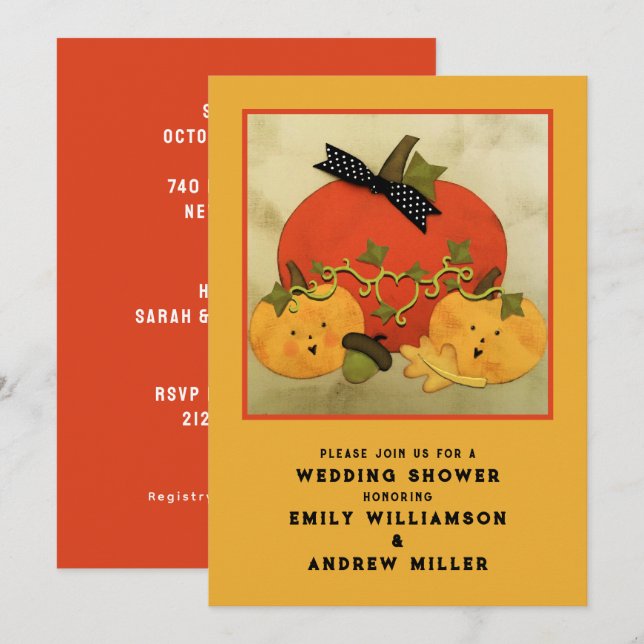 Autumn Wedding Shower Couples Invitation (Front/Back)