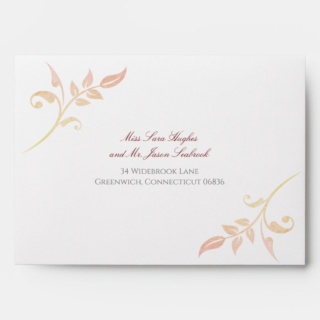 Autumn Wedding Swirl Envelope (Front)
