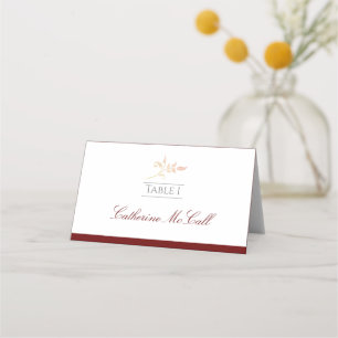 Autumn Wedding Swirl Place Card