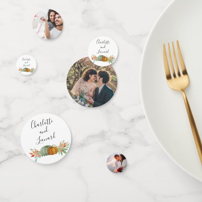 Autumn Wedding table decor Photo confetti (Group)