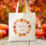 Autumn Wedding Welcome Fall in Love Tote Bag<br><div class="desc">Beautiful watercolor fall leaves set this wedding suite apart from the rest. You may customize all of the text. Coordinating items available.</div>