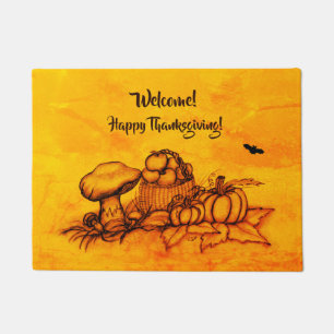 Autumn , Welcome! Happy Thanksgiving! Doormat