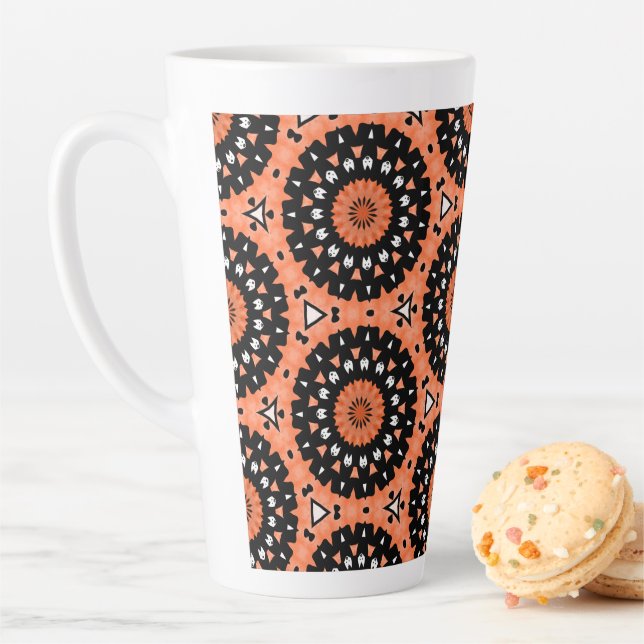 Autumn Westie Flowers Latte Mug (In Situ)
