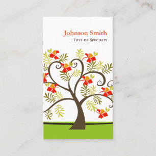 Autumn Whimsical Swirl Tree - Unique and Stylish Business Card