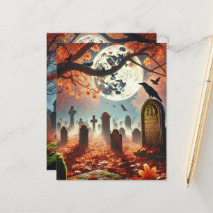 Autumn Whimsigoth Misty Graveyard Scrapbook Paper