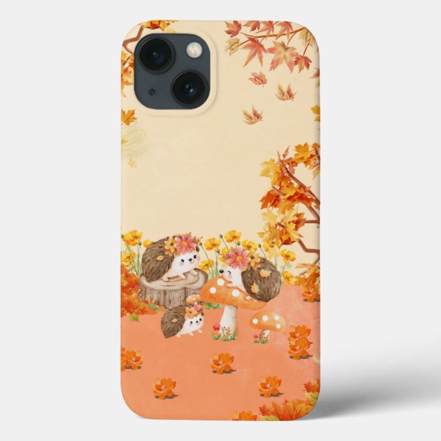 Autumn Whimsy: Hedgehogs in a Cozy Forest Case-Mate iPhone Case (Back)