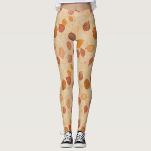Autumn Whisper - Fall Leaves in Warm Earth Tones 2 Leggings