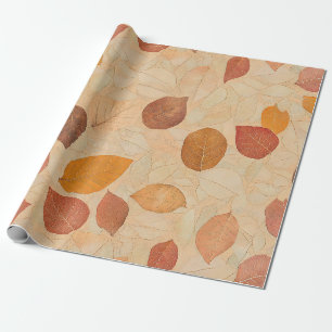 Autumn Whisper - Fall Leaves in Warm Earth Tones 2 Wrapping Paper