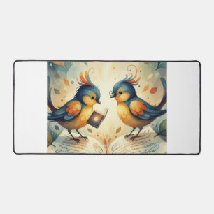 Autumn Whispers and Coffee Wings Desk Mat