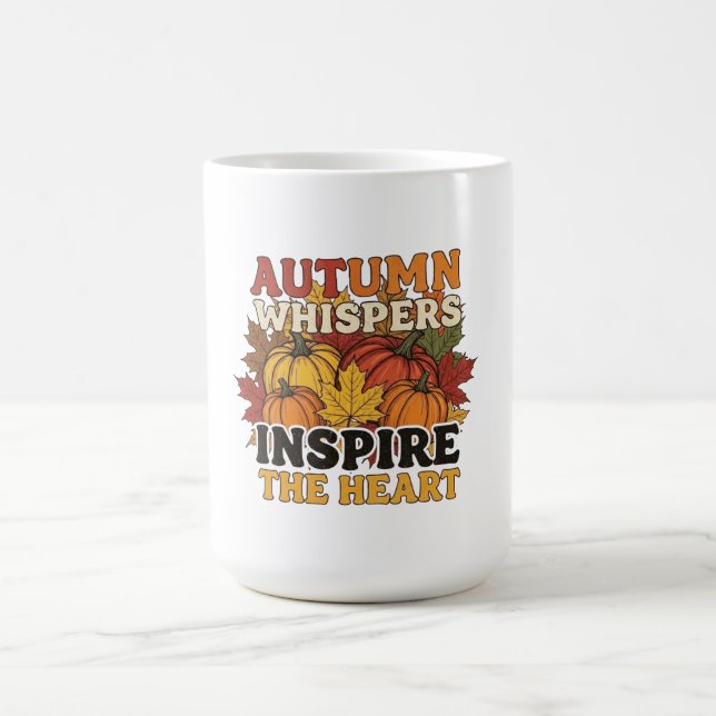 Autumn whispers design Tri-Blend shirt Coffee Mug (Center)