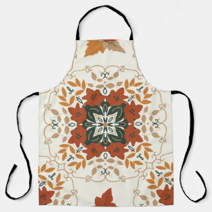Autumn Whispers: Floral Geometric Blend Apron