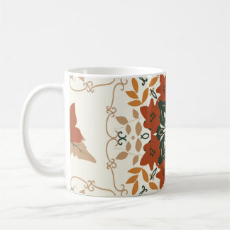 Autumn Whispers: Floral Geometric Blend Coffee Mug