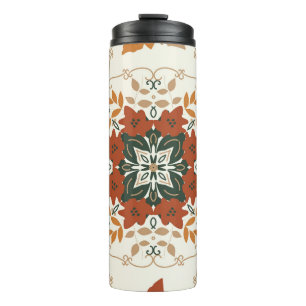 Autumn Whispers: Floral Geometric Blend Thermal Tumbler