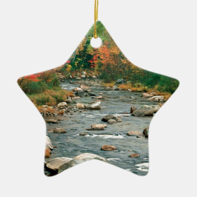 Autumn White Mountains New Hampshire Ceramic Ornament (Front)