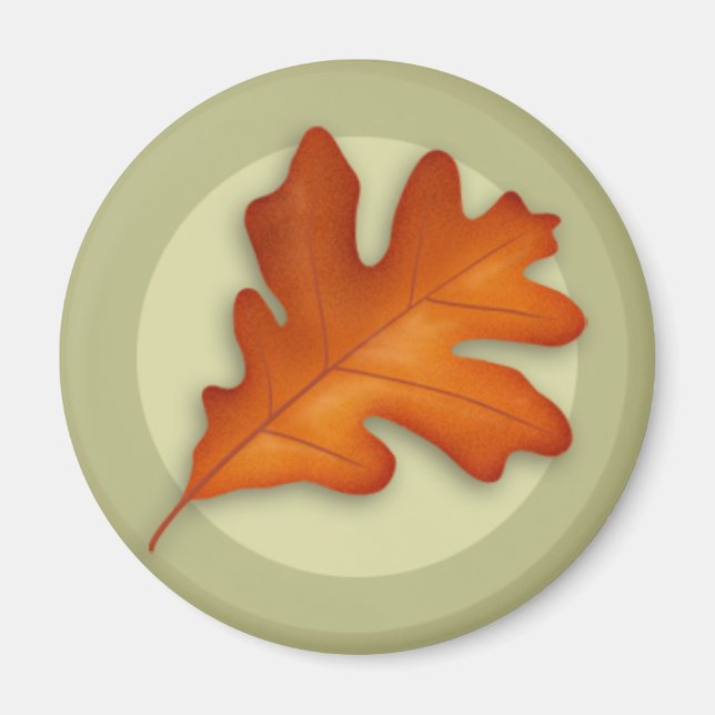 Autumn White Oak Leaf Magnet (Front)