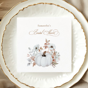 Autumn White Pumpkin Bridal Shower  Napkin
