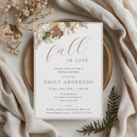 Autumn White Pumpkins Fall in Love Bridal Shower