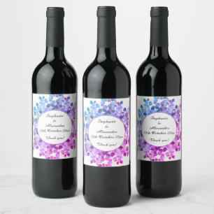 Autumn White Purple Eucalyptus Botanical Wine Label