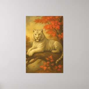 Autumn White Tiger – Fine Art Canvas