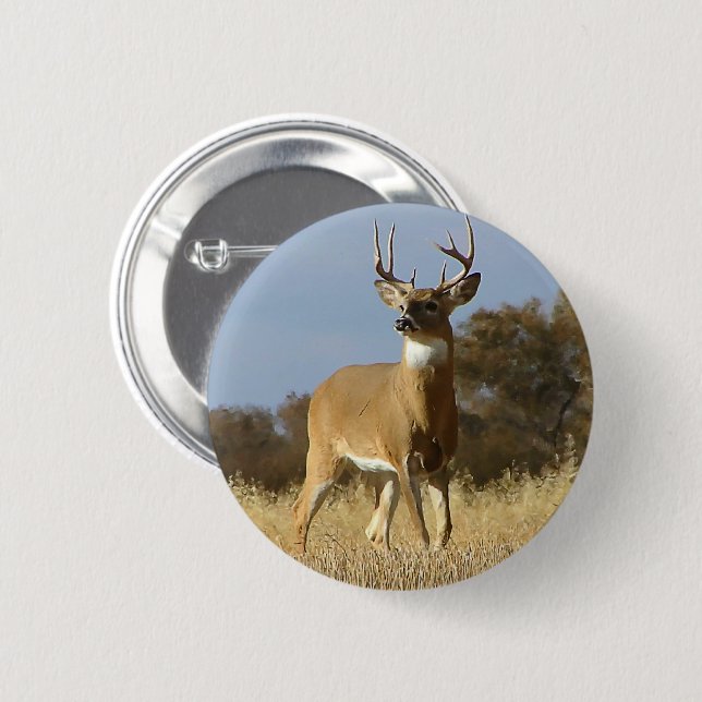 Autumn Whitetail Buck 2 Inch Round Button (Front & Back)
