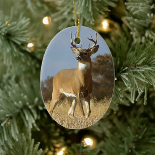 Autumn Whitetail Buck Ceramic Ornament