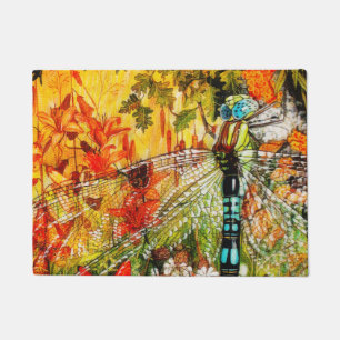 Autumn Wild Forest Dragon Fly Doormat