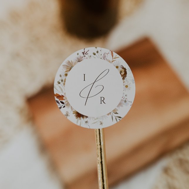 Autumn Wildflower Beige Monogram Envelope Seal (Creator Uploaded)